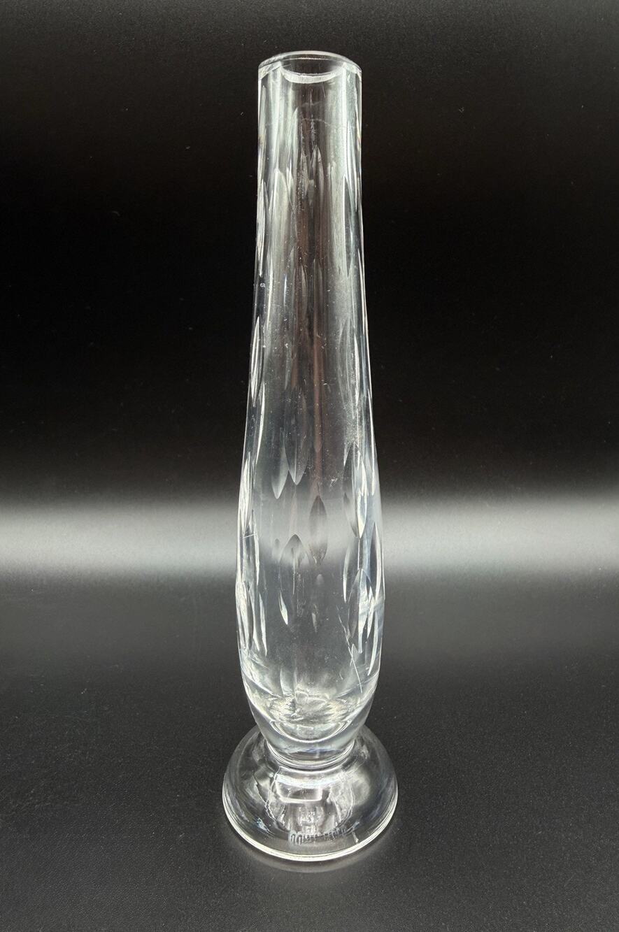 Waterford Crystal Arden Enis Pattern Tear Drop Bud Vase 7” Made in Ireland
